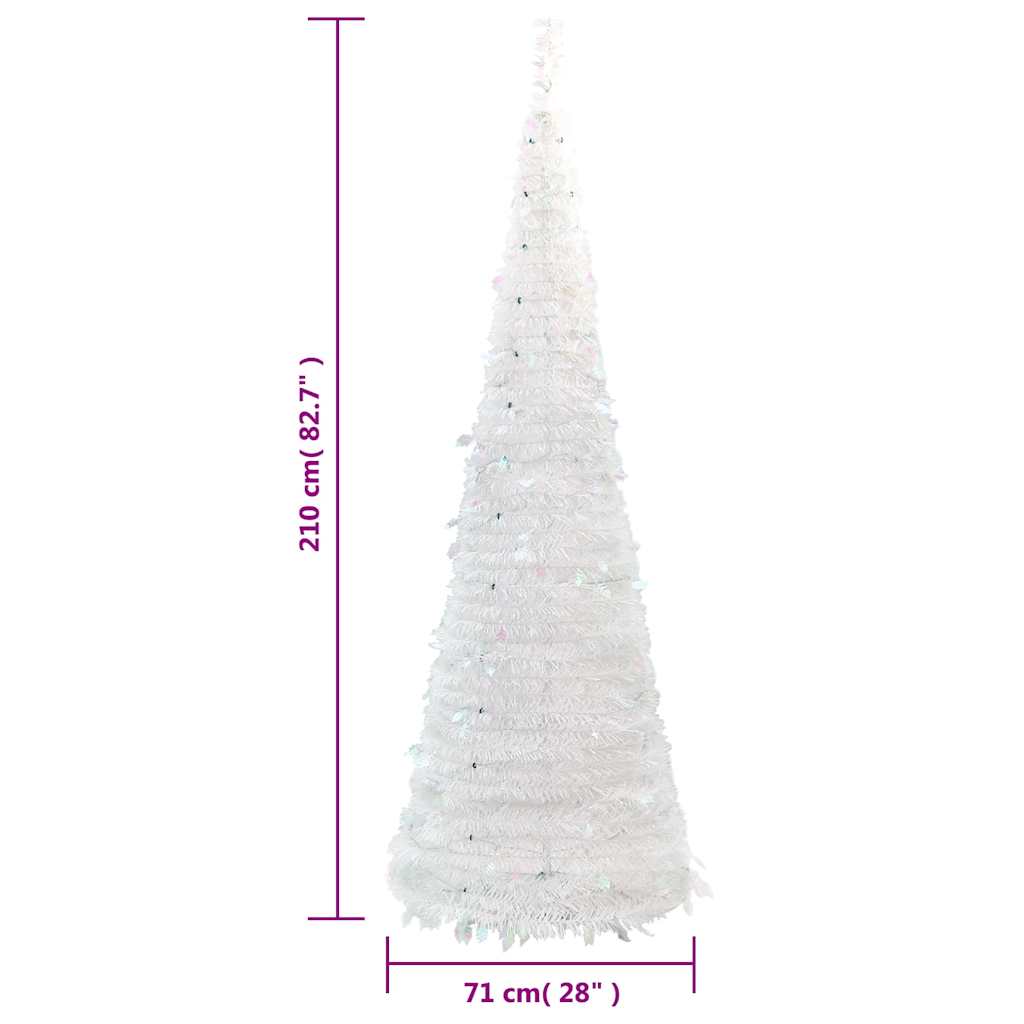 vidaXL Sztuczna choinka typu pop-up, 200 LED, biała, 210 cm