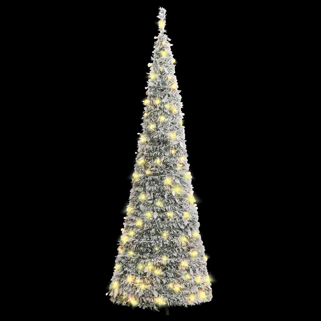 vidaXL Sztuczna choinka typu pop-up, ośnieżona, 150 LED, 180 cm