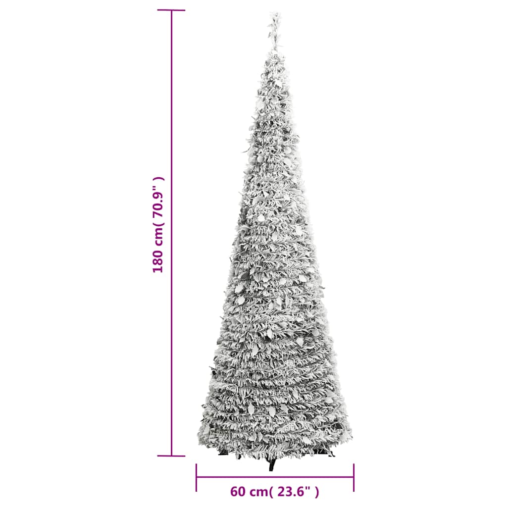 vidaXL Sztuczna choinka typu pop-up, ośnieżona, 150 LED, 180 cm