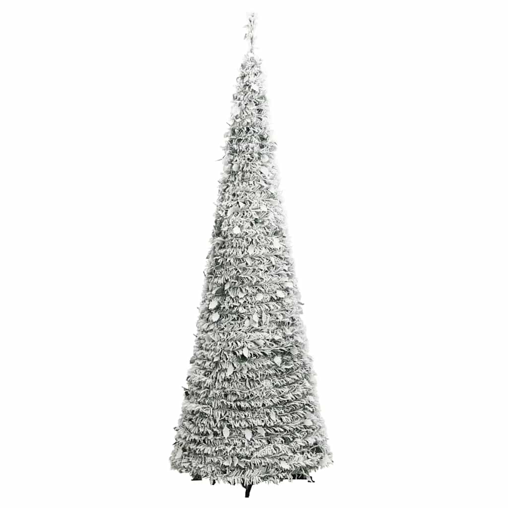 vidaXL Sztuczna choinka typu pop-up, ośnieżona, 200 LED, 210 cm
