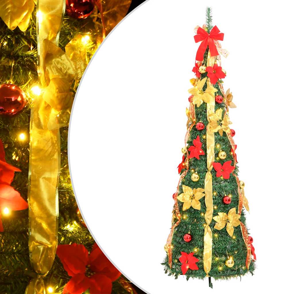 vidaXL Sztuczna choinka typu pop-up, 50 LED, zielona, 120 cm
