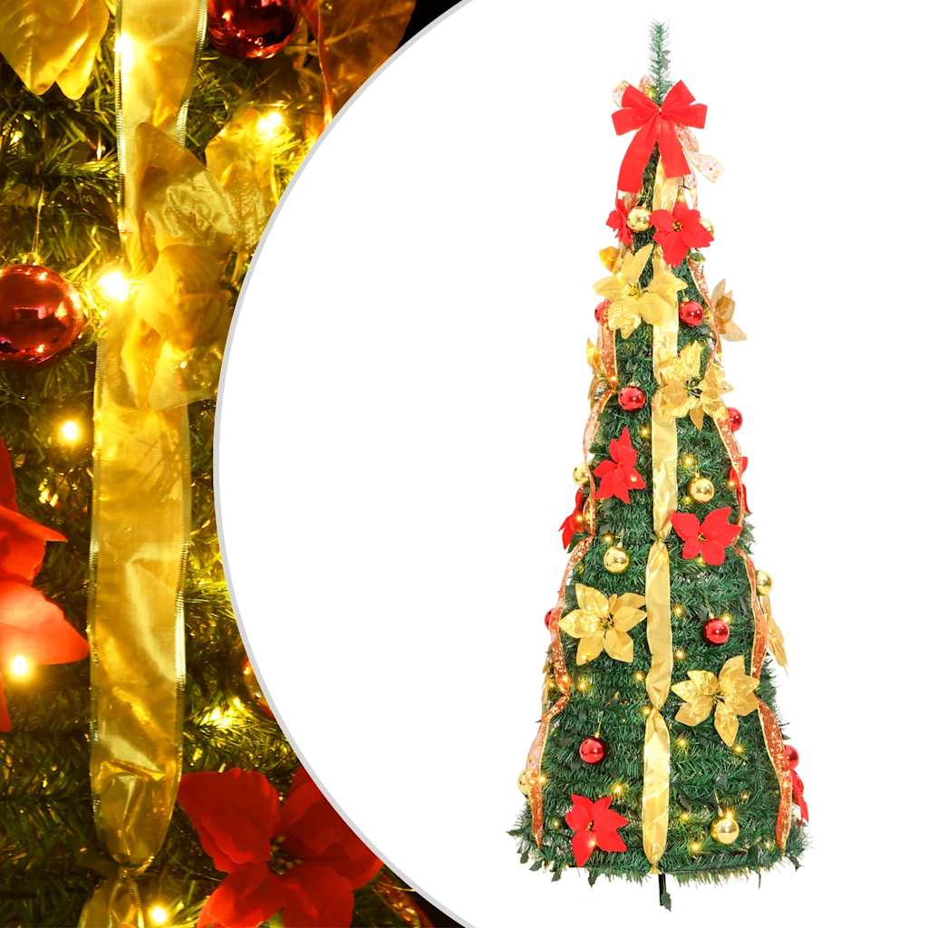 vidaXL Sztuczna choinka typu pop-up, 100 LED, zielona, 150 cm