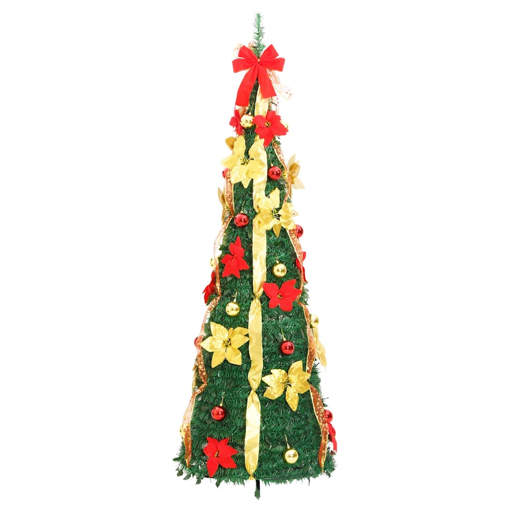 vidaXL Sztuczna choinka typu pop-up, 100 LED, zielona, 150 cm