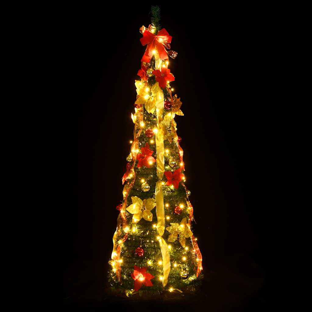 vidaXL Sztuczna choinka typu pop-up, 200 LED, zielona, 210 cm