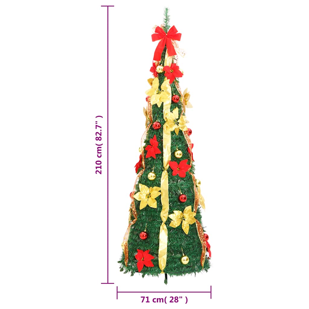 vidaXL Sztuczna choinka typu pop-up, 200 LED, zielona, 210 cm