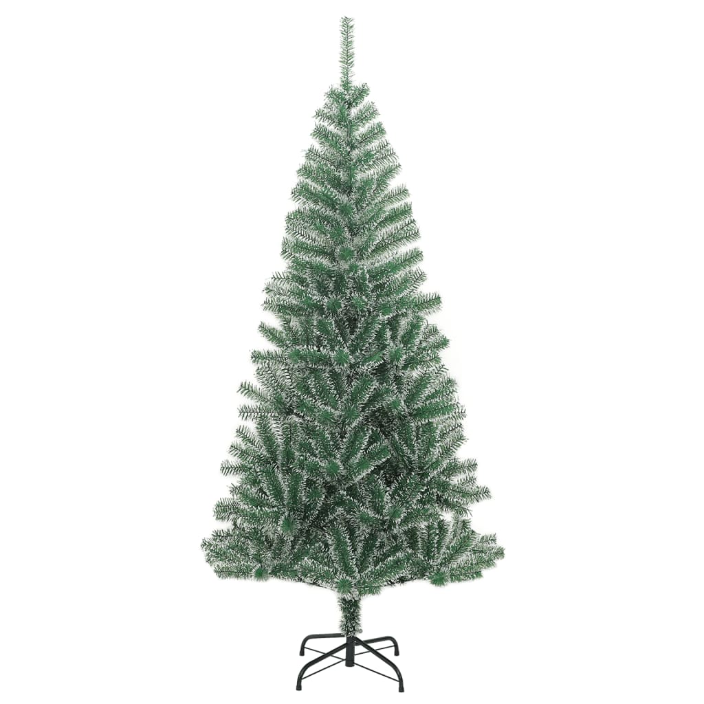 vidaXL Sztuczna choinka, ośnieżona, zielona, 210 cm