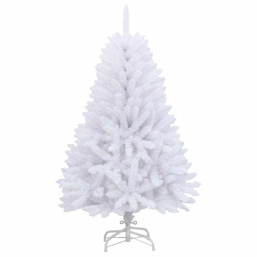 vidaXL Sztuczna choinka z zawiasami i stojakiem, biała, 120 cm