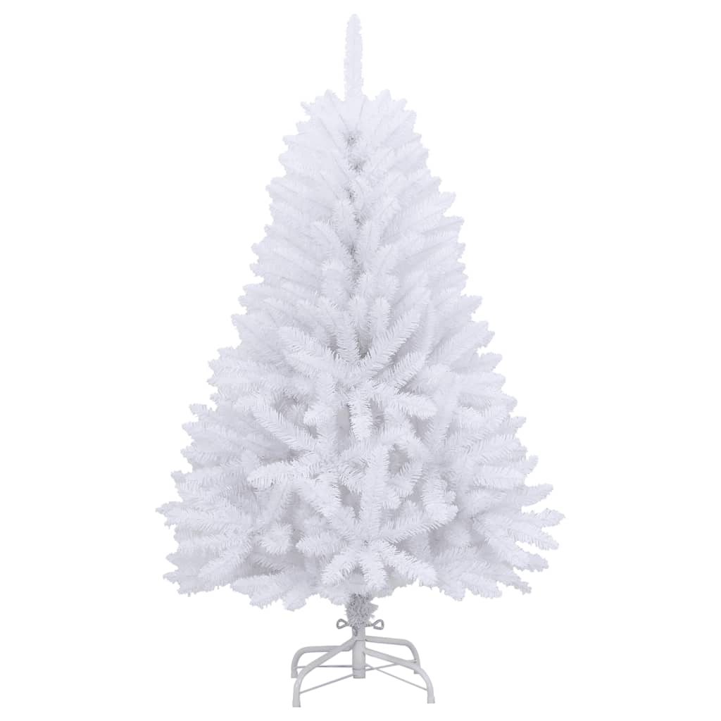 vidaXL Sztuczna choinka z zawiasami i stojakiem, biała, 150 cm