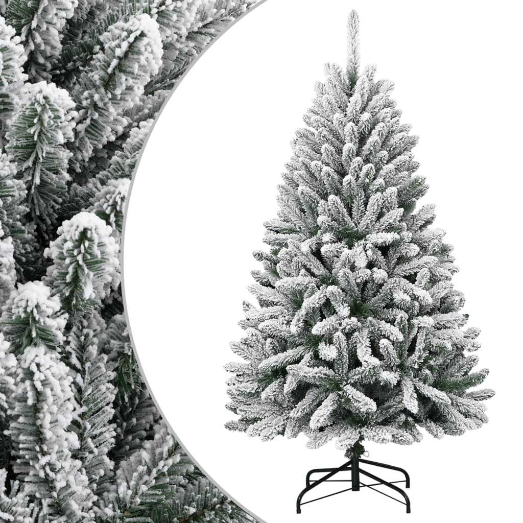 vidaXL Sztuczna choinka zawiasowa, ośnieżona, 150 cm