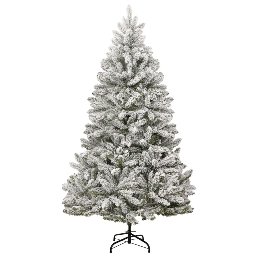 vidaXL Sztuczna choinka zawiasowa, ośnieżona, 210 cm