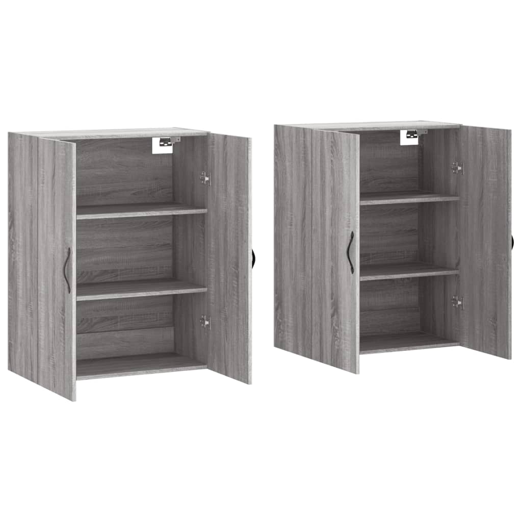 vidaXL Wiszące szafki, 2 szt. szary dąb sonoma materiał drewnopochodny