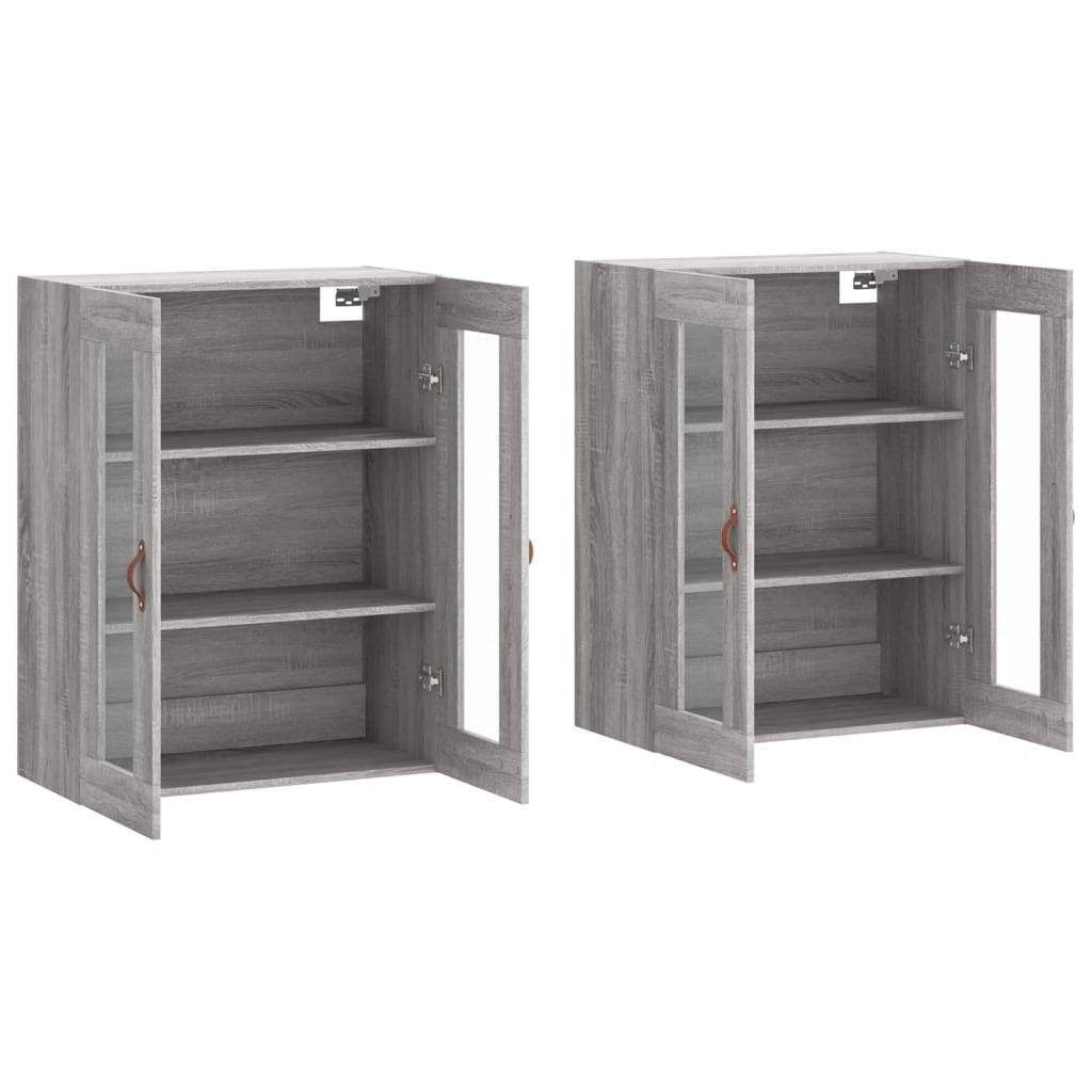 vidaXL Wiszące szafki, 2 szt. szary dąb sonoma materiał drewnopochodny