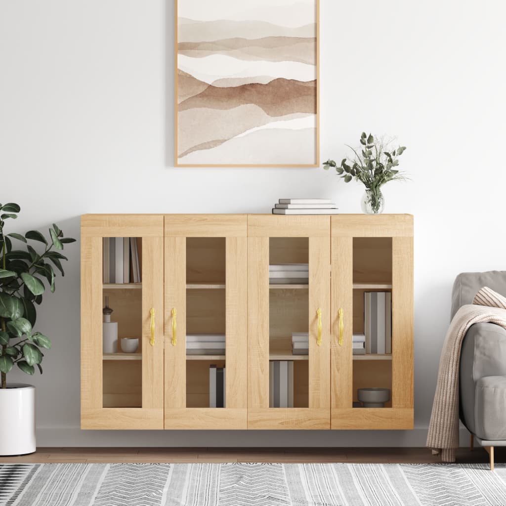 vidaXL Wiszące szafki, 2 szt., dąb sonoma, materiał drewnopochodny