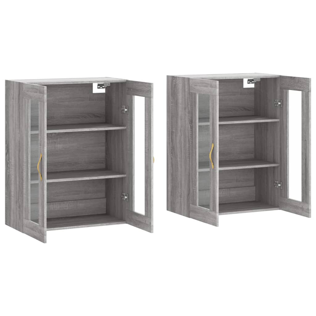 vidaXL Wiszące szafki, 2 szt. szary dąb sonoma materiał drewnopochodny