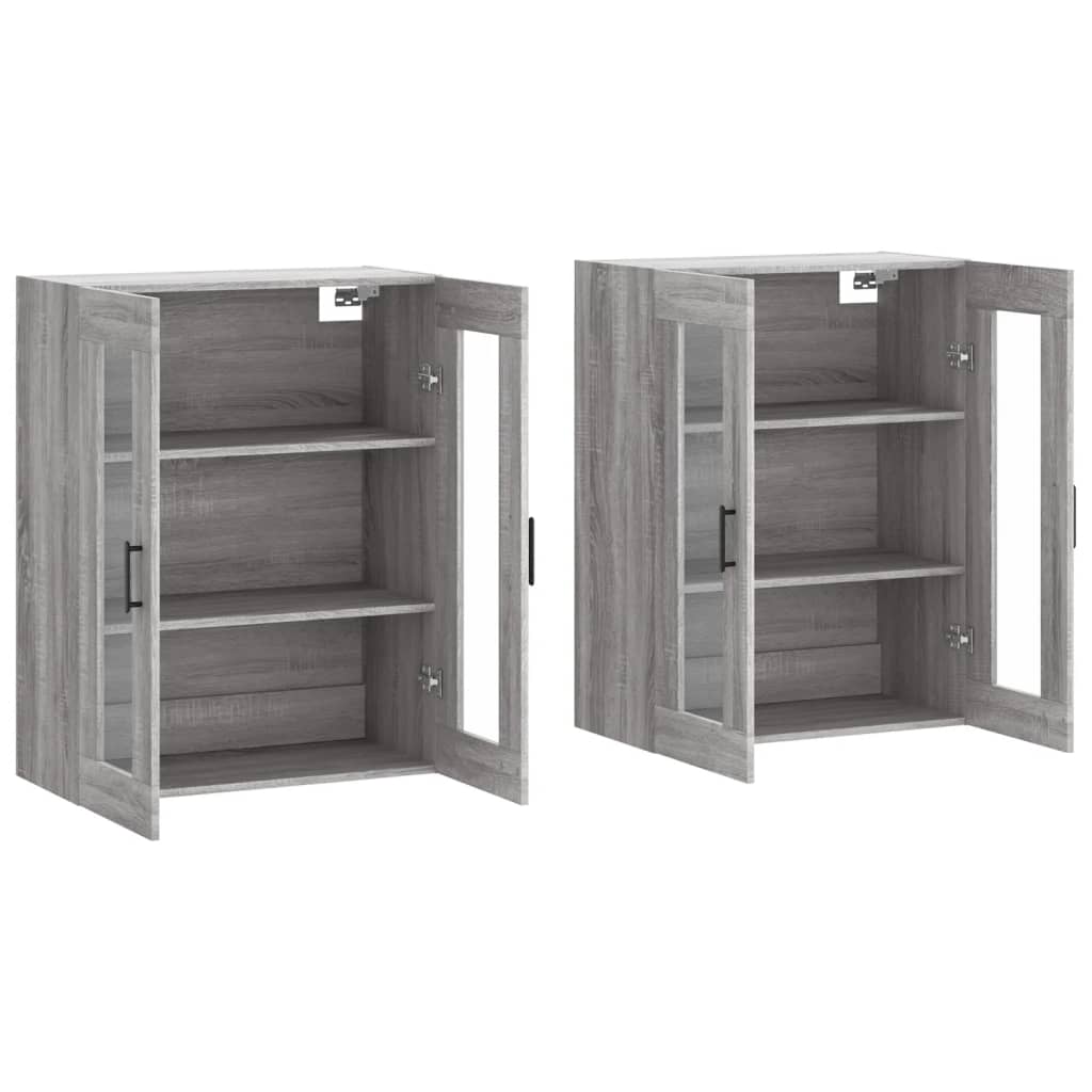 vidaXL Wiszące szafki, 2 szt. szary dąb sonoma materiał drewnopochodny
