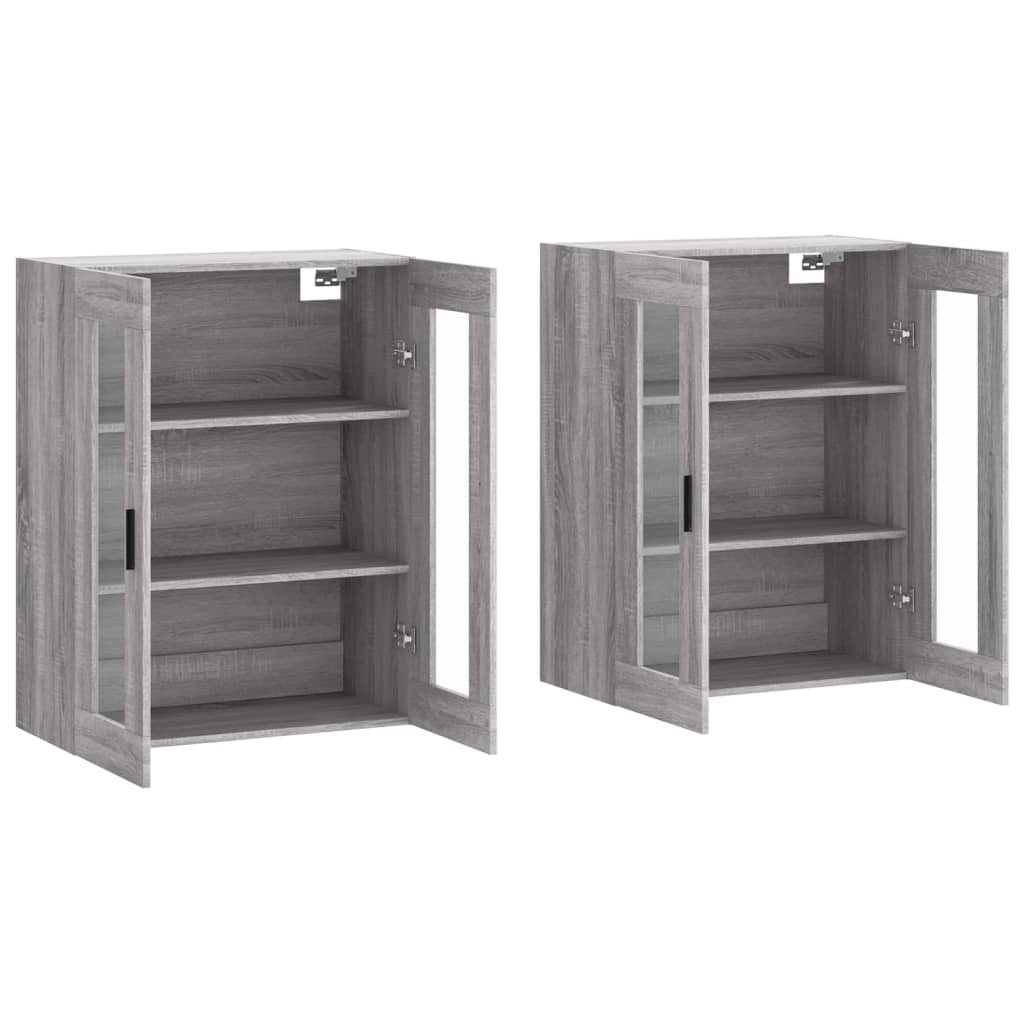 vidaXL Wiszące szafki, 2 szt. szary dąb sonoma materiał drewnopochodny