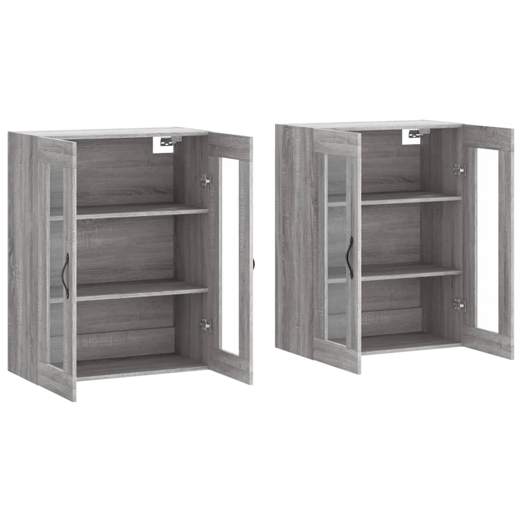 vidaXL Wiszące szafki, 2 szt. szary dąb sonoma materiał drewnopochodny