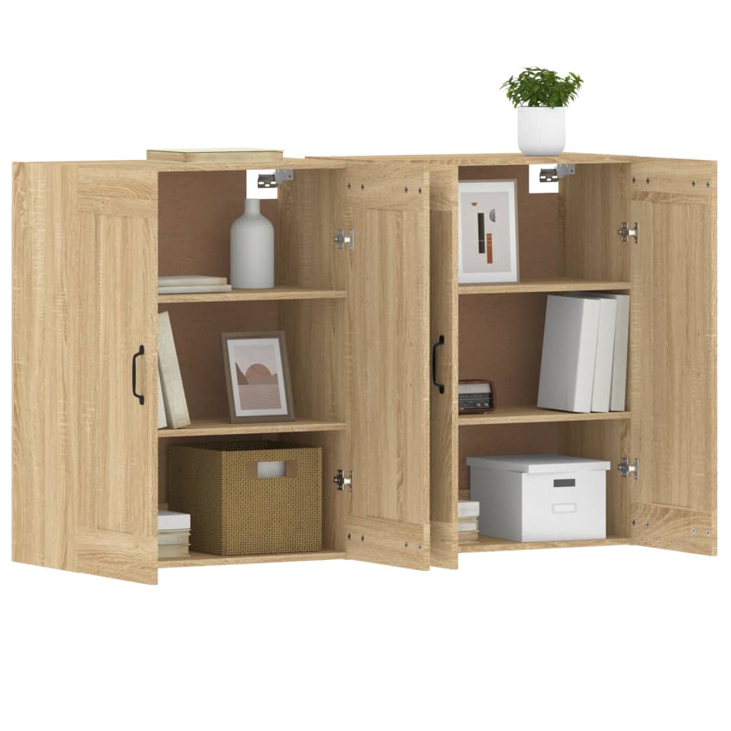 vidaXL Wiszące szafki, 2 szt., dąb sonoma, materiał drewnopochodny
