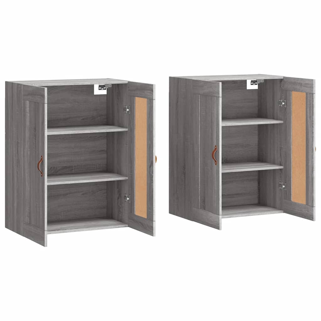 vidaXL Wiszące szafki, 2 szt. szary dąb sonoma materiał drewnopochodny