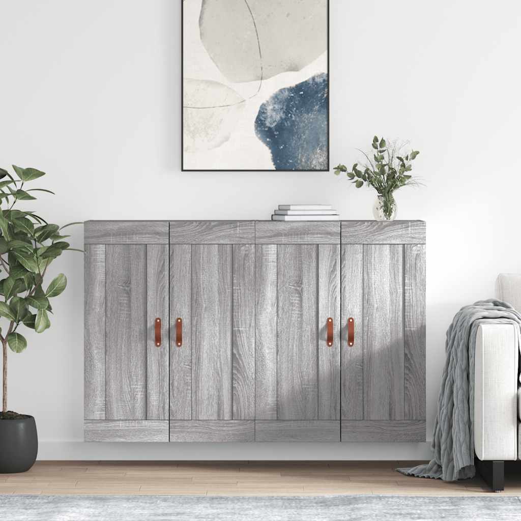 vidaXL Wiszące szafki, 2 szt. szary dąb sonoma materiał drewnopochodny