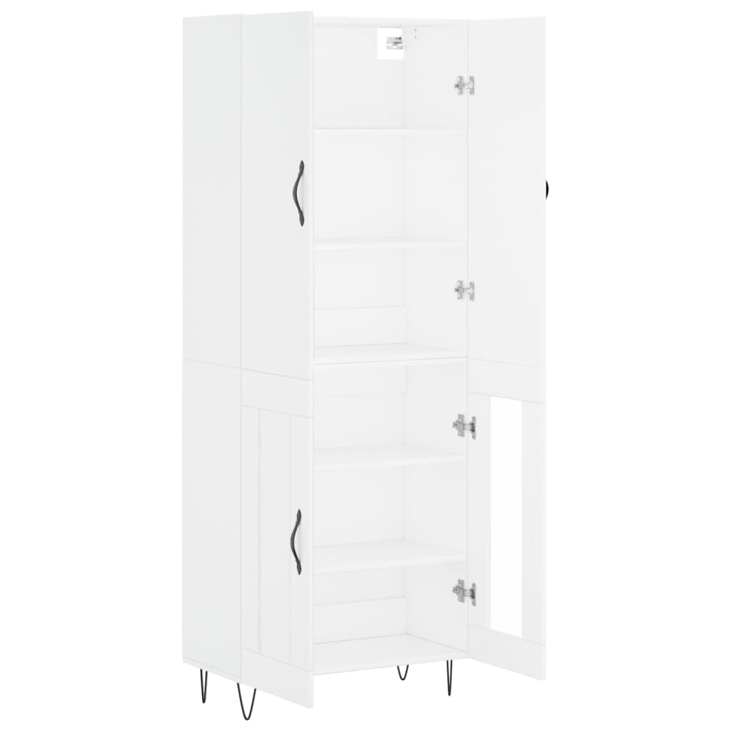 vidaXL Witrynka, biała, 69,5x34x180 cm, materiał drewnopochodny