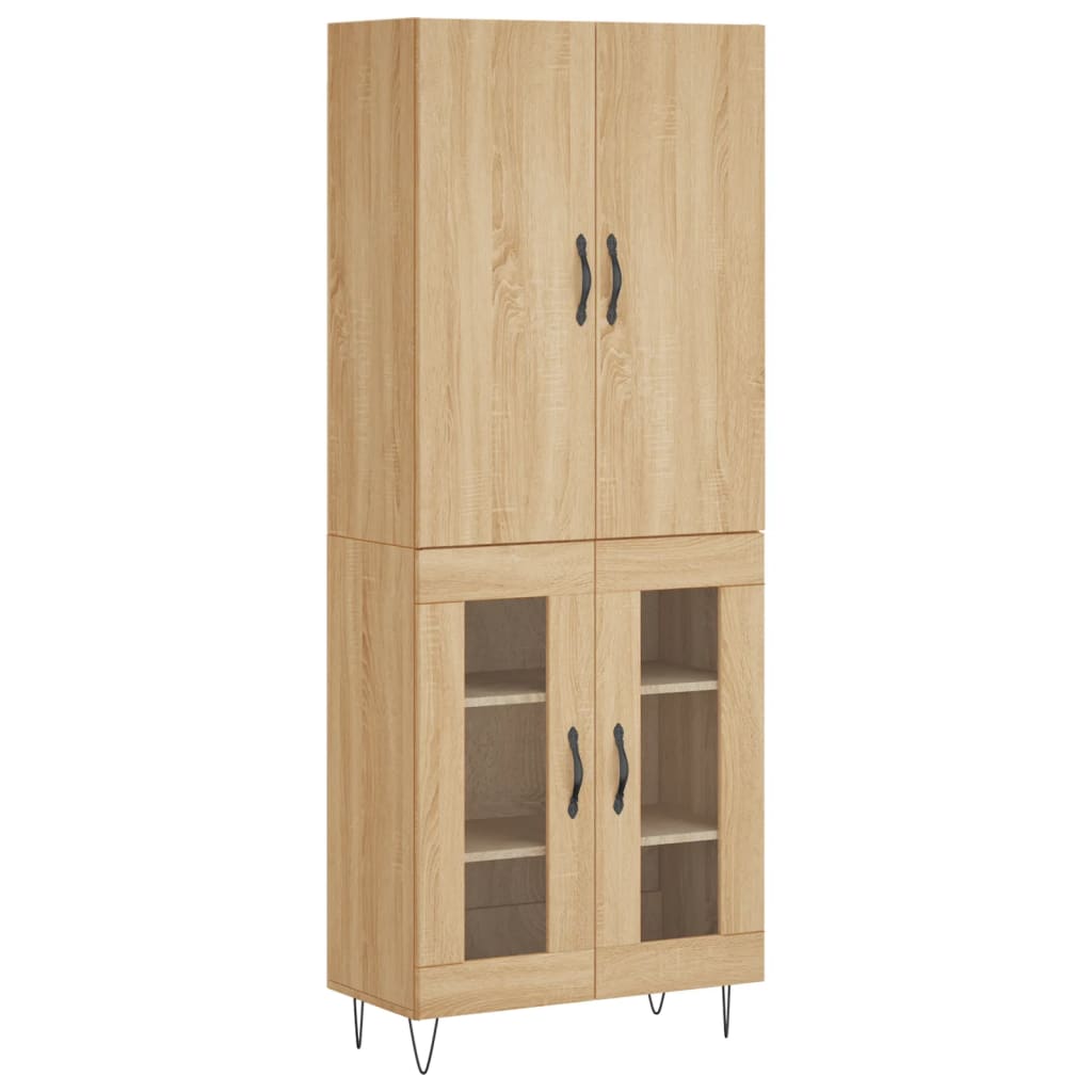 vidaXL Witrynka, dąb sonoma, 69,5x34x180 cm, materiał drewnopochodny