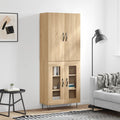 vidaXL Witrynka, dąb sonoma, 69,5x34x180 cm, materiał drewnopochodny