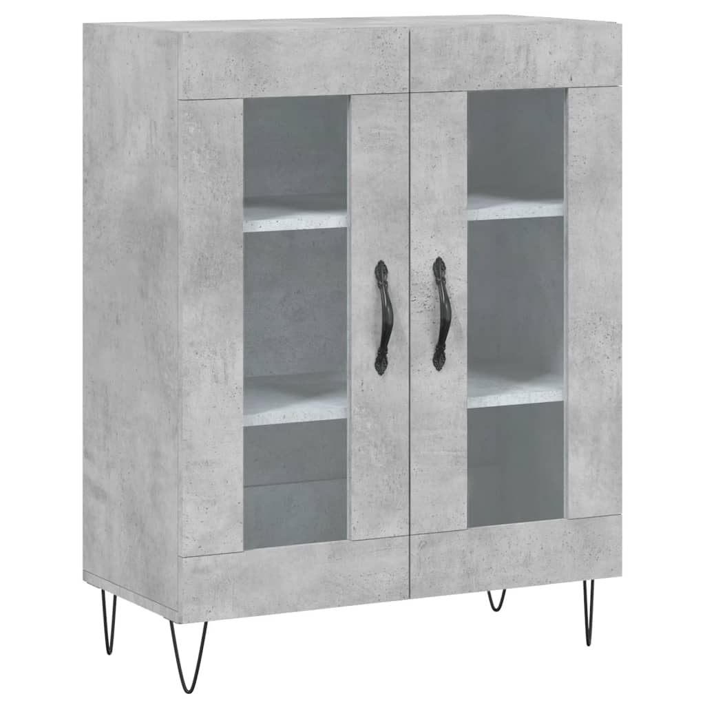 vidaXL Witrynka, szarość betonu 69,5x34x180 cm materiał drewnopochodny