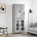 vidaXL Witrynka, szarość betonu 69,5x34x180 cm materiał drewnopochodny