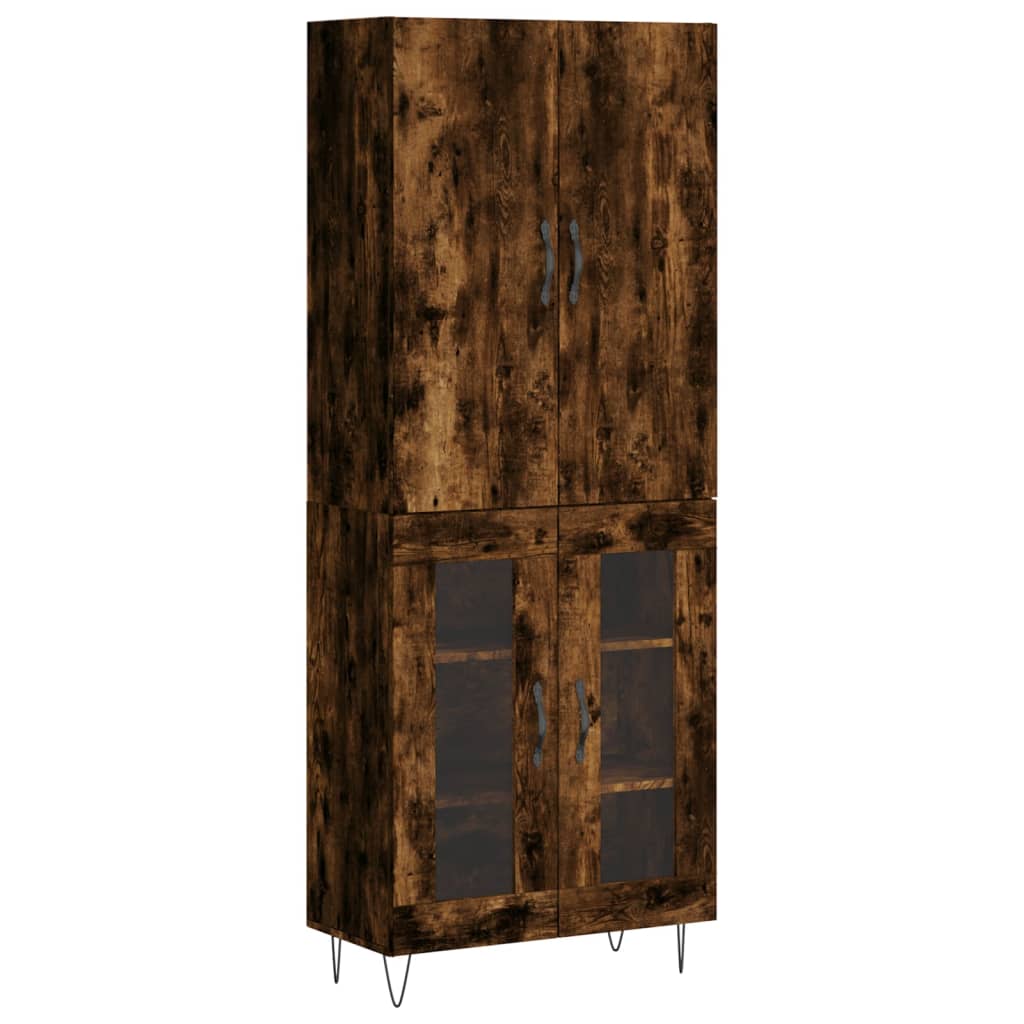 vidaXL Witrynka przydymiony dąb 69,5x34x180 cm materiał drewnopochodny