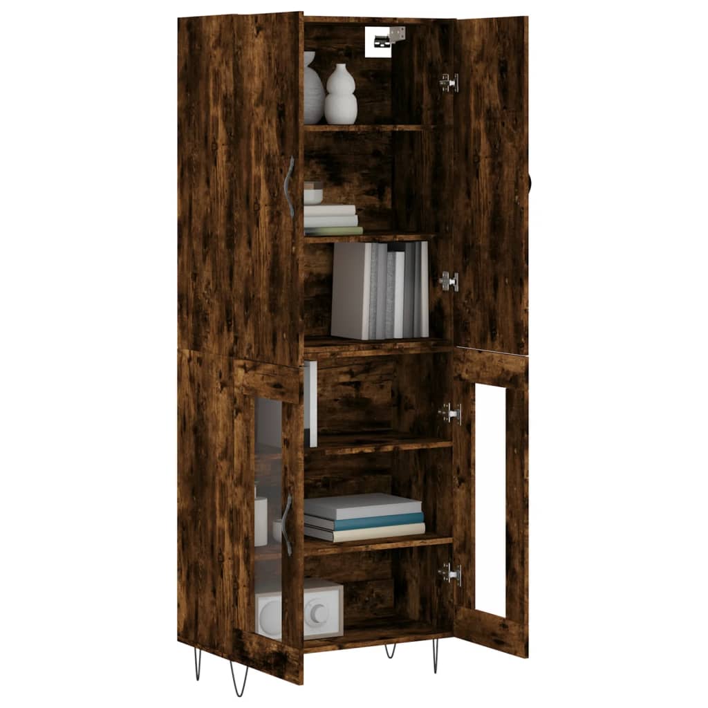 vidaXL Witrynka przydymiony dąb 69,5x34x180 cm materiał drewnopochodny