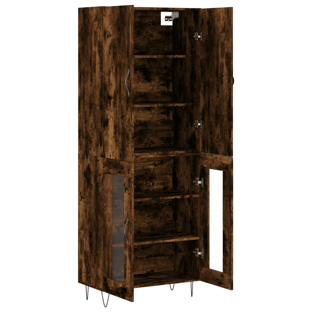 vidaXL Witrynka przydymiony dąb 69,5x34x180 cm materiał drewnopochodny