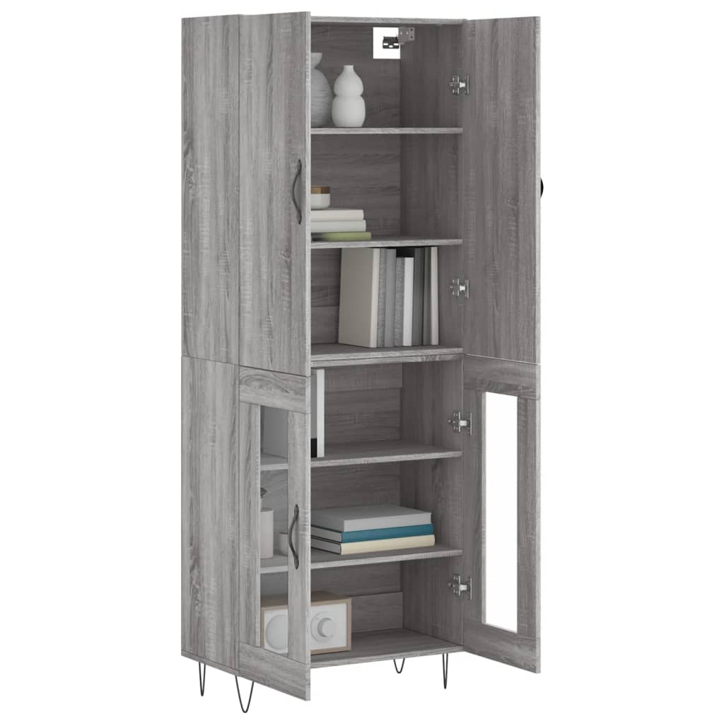 vidaXL Witrynka szary dąb sonoma 69,5x34x180cm materiał drewnopochodny