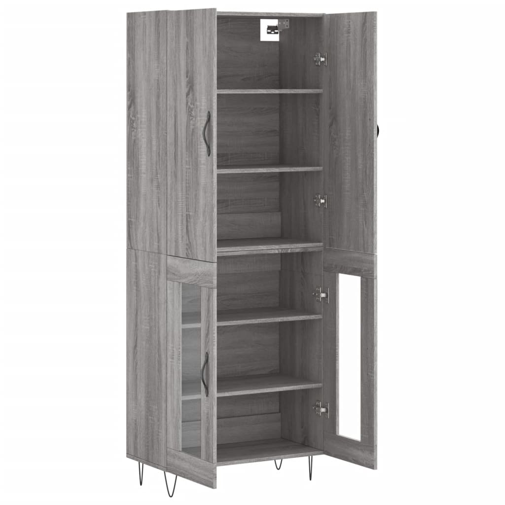vidaXL Witrynka szary dąb sonoma 69,5x34x180cm materiał drewnopochodny