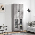 vidaXL Witrynka szary dąb sonoma 69,5x34x180cm materiał drewnopochodny