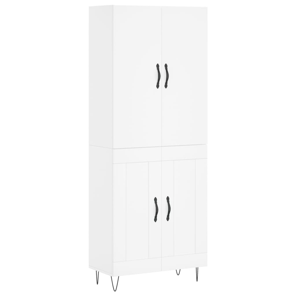 vidaXL Witrynka, biała, 69,5x34x180 cm, materiał drewnopochodny
