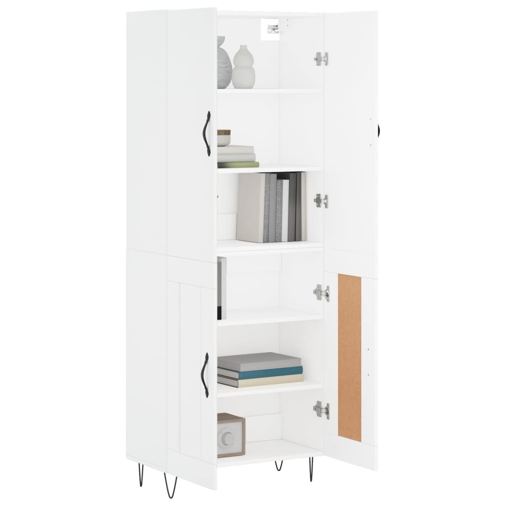 vidaXL Witrynka, biała, 69,5x34x180 cm, materiał drewnopochodny