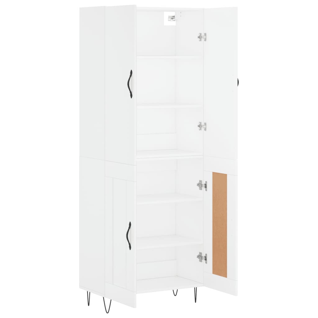 vidaXL Witrynka, biała, 69,5x34x180 cm, materiał drewnopochodny