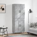 vidaXL Witrynka, szarość betonu 69,5x34x180 cm materiał drewnopochodny