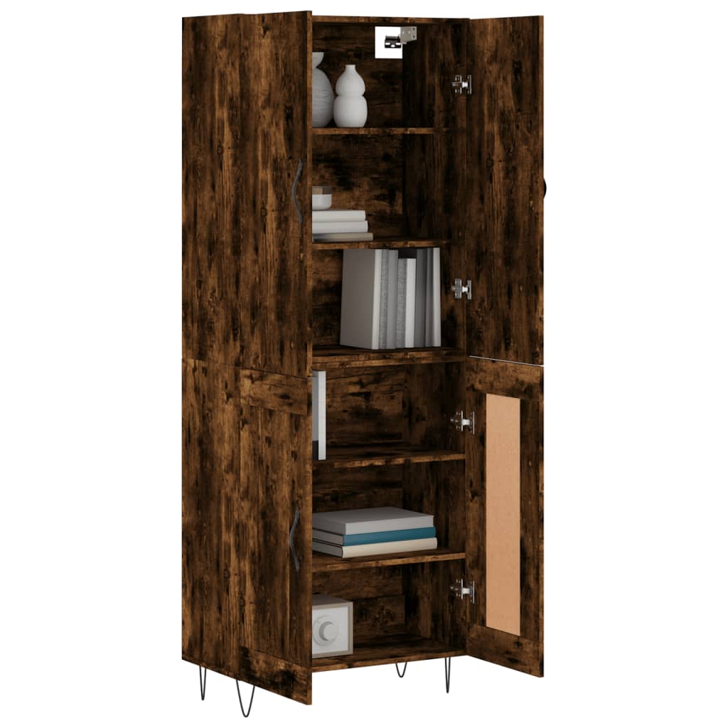 vidaXL Witrynka przydymiony dąb 69,5x34x180 cm materiał drewnopochodny