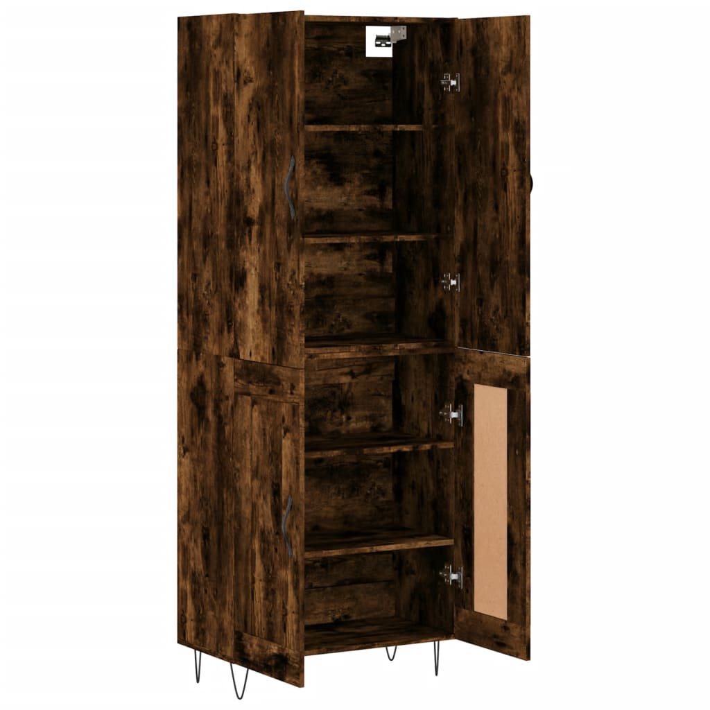 vidaXL Witrynka przydymiony dąb 69,5x34x180 cm materiał drewnopochodny