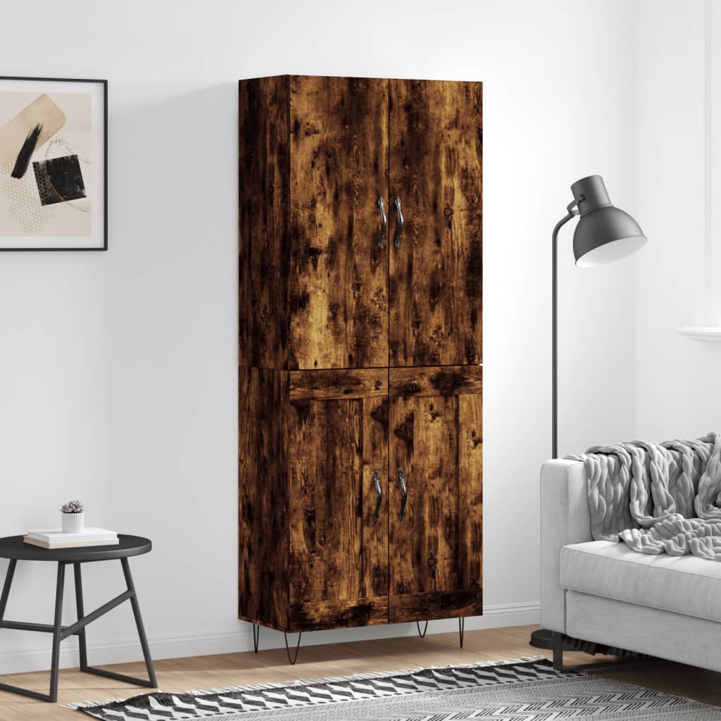 vidaXL Witrynka przydymiony dąb 69,5x34x180 cm materiał drewnopochodny