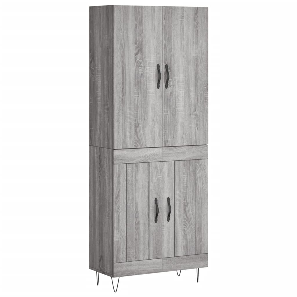 vidaXL Witrynka szary dąb sonoma 69,5x34x180cm materiał drewnopochodny