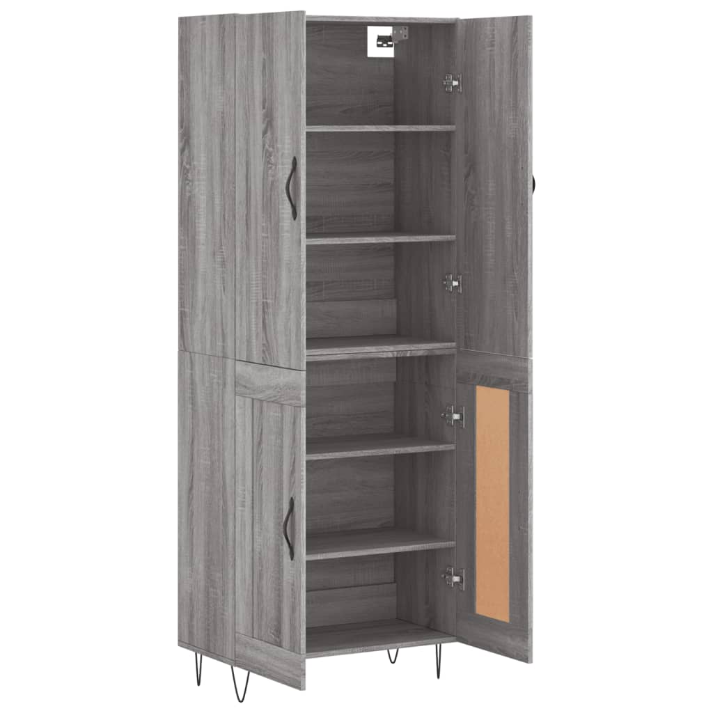 vidaXL Witrynka szary dąb sonoma 69,5x34x180cm materiał drewnopochodny