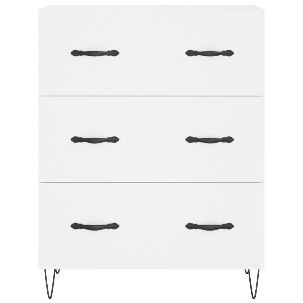 vidaXL Witrynka, biała, 69,5x34x180 cm, materiał drewnopochodny