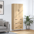 vidaXL Witrynka, dąb sonoma, 69,5x34x180 cm, materiał drewnopochodny