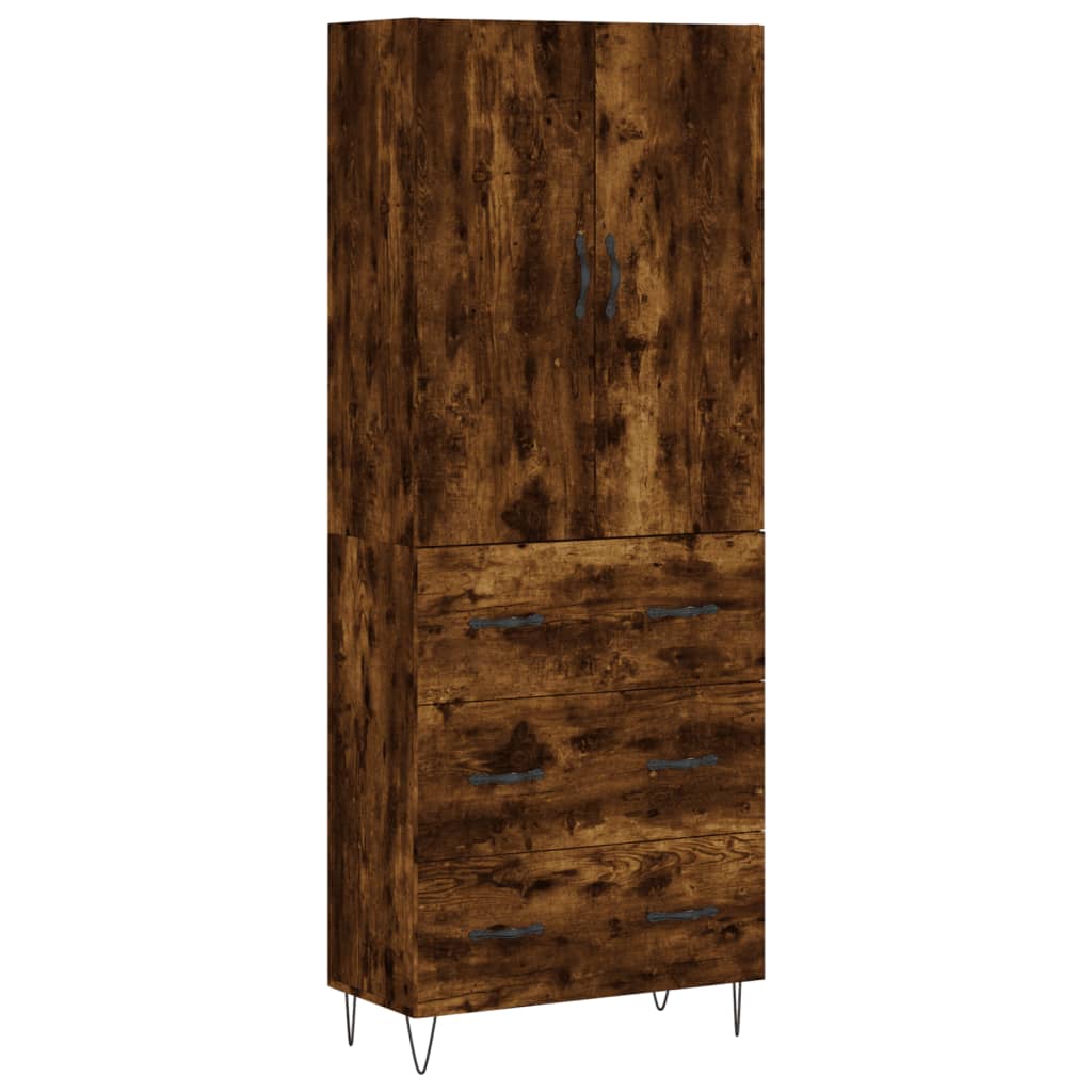 vidaXL Witrynka przydymiony dąb 69,5x34x180 cm materiał drewnopochodny
