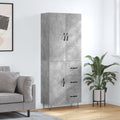 vidaXL Witrynka, szarość betonu 69,5x34x180 cm materiał drewnopochodny