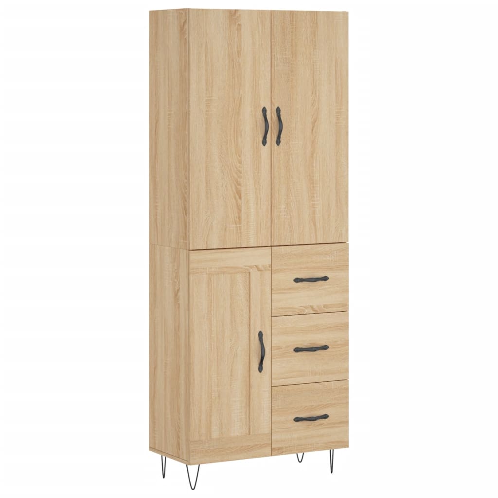 vidaXL Witrynka, dąb sonoma, 69,5x34x180 cm, materiał drewnopochodny
