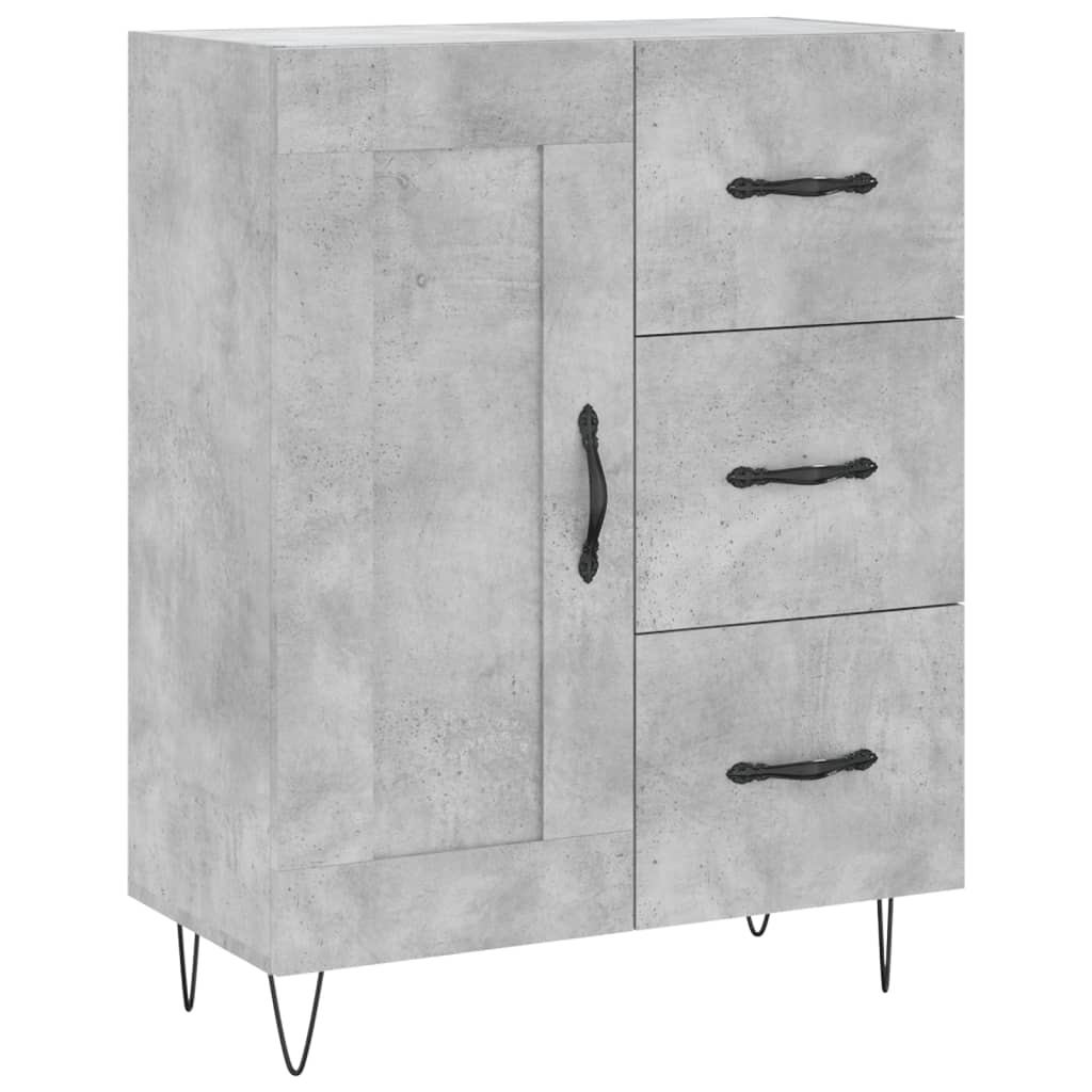 vidaXL Witrynka, szarość betonu 69,5x34x180 cm materiał drewnopochodny